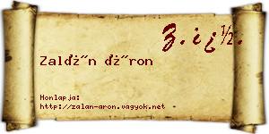 Zalán Áron névjegykártya