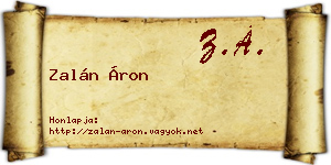 Zalán Áron névjegykártya